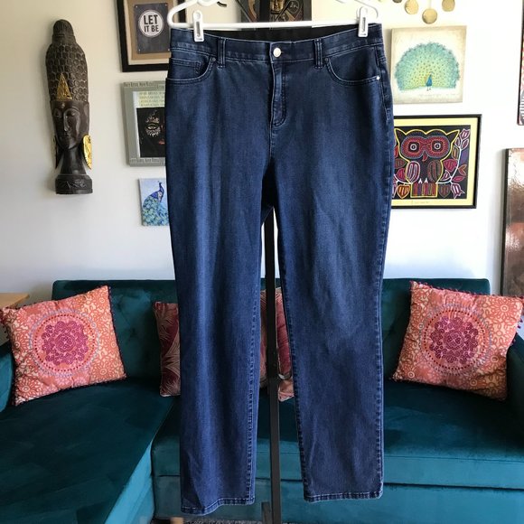 Chico's Denim - CHICO'S sz 1.5 Regular / US 10 Fabulously Slimming Stretch Straight Leg Jeans